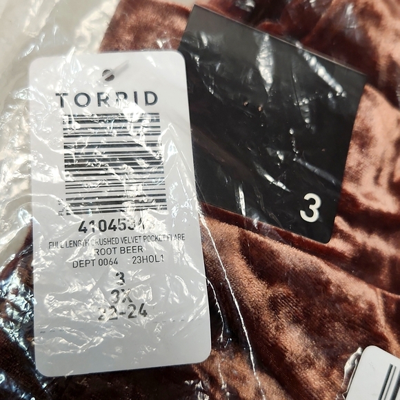 ❤️NWT VINTAGE TORRID VELVET FLARE LEGGING - ROOT BEER - POCKETS PLUS SIZE - Picture 7 of 14